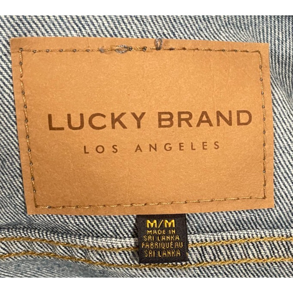 Lucky Brand Tomboy Trucker Jean Jacket Women's Medium M Blue Denim Button Front - Picture 4 of 10